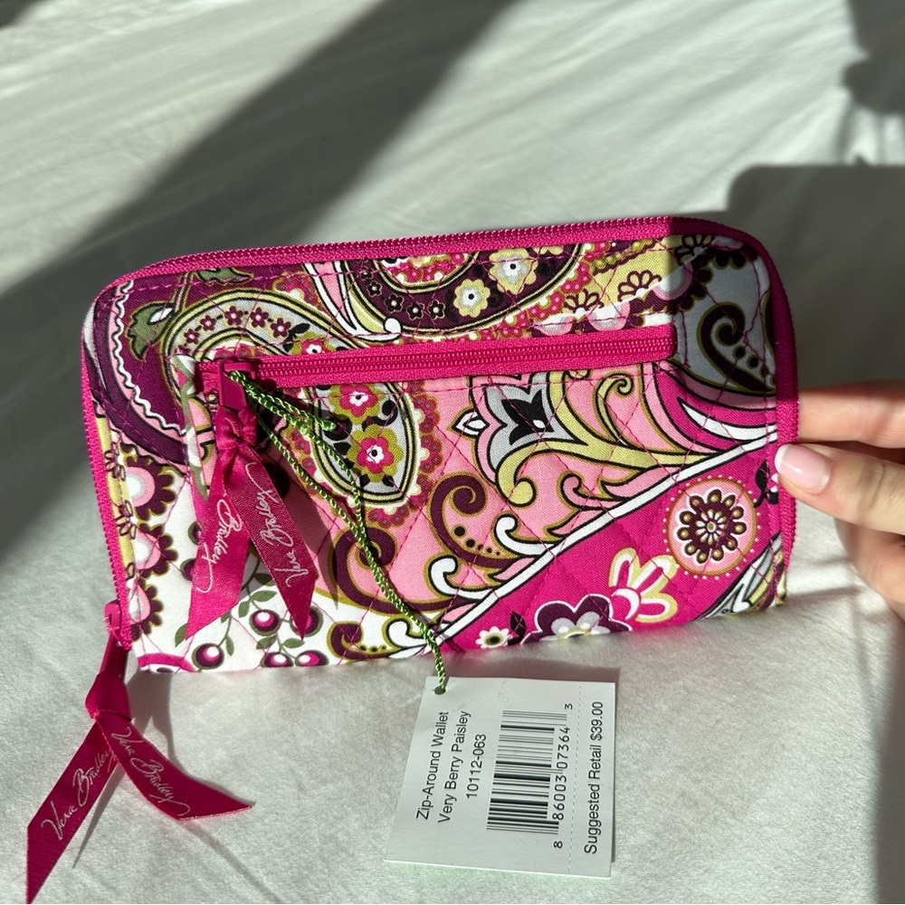 Vera Bradley Zip Around Wallet in Very Berry